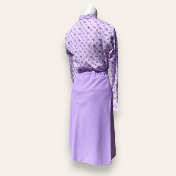 VTG professional Light purple button up with black Paisley and floral print - Picture 6 of 6